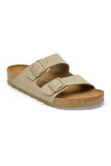 Sandalias Birkenstock Arizona Bf Faded color caqui con dos correas ajustables y plantilla anatómica de corcho y látex.