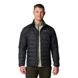 Campera de pluma Columbia con tecnología HeatSeal y Omni-Heat, diseñada con construcción sin costuras para mayor retención de calor. Cuenta con cierre frontal completo, cuello alto con protección para la barbilla, bolsillos laterales con cremallera y terminaciones ribeteadas en puños y dobladillo.