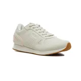Championes Fila Classic Runner SL, color blanco con detalles en rosa claro y suela color caramelo.