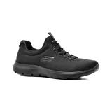 Championes deportivos Skechers Summits - Summer Blush de color negro, confeccionados con parte superior de malla transpirable y cordones elásticos. Incorporan plantilla acolchada Skechers Memory Foam y suela flexible con absorción de impactos.
