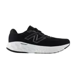 Championes de running New Balance modelo Evoz V4, color negro con entresuela blanca de tecnología Fresh Foam X. Presenta el logo de la marca en el lateral y cierre con cordones.