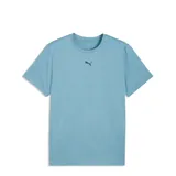 Remera de hombre Puma de cuello redondo y manga corta, confeccionada en tejido jaspeado color celeste, con logo de la marca estampado en el centro del pecho.