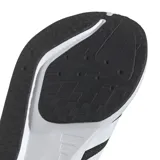 Championes de running Adidas Duramo RC2, color negro con las tres tiras características en blanco y suela blanca con tecnología LIGHTMOTION. Presentan un diseño de malla textil transpirable, con talón y lengüeta acolchados para mayor soporte.
