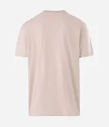 Remera de algodón color beige con cuello redondo, mangas cortas y estampa frontal con lettering y motivos botánicos.