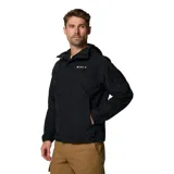 Campera cortavientos Columbia modelo Challenger II Omni-Shield, color negro, con capucha ajustable, cierre frontal y bolsillos con cremallera. Incluye el logo de la marca bordado en el pecho.
