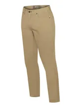 Pantalón de corte moderno confeccionado en tejido de cotelé, con cierre de botón y cremallera, bolsillos laterales y traseros.