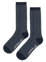 Medias largas de algodón con estampado de lunares pequeños y logo de la marca en el lateral.