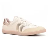 Championes deportivos Via Marte, color celeste con detalles en blanco y suela color crema.