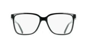Armazón de anteojos Ferragamo modelo 3043/57, con diseño de marco completo en forma cuadrada, fabricado en acetato color negro brillante.