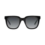 Lentes de sol Azzaro negros con marco cuadrado de acetato y lentes grises degradadas.