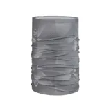 Cuello multifuncional Buff Thermonet® Vecti de microfibra reciclada, con estampado geométrico en tonos grises y logo de la marca.