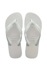 Chancletas Havaianas color dorado con tiras texturizadas y diseño clásico de dedo.