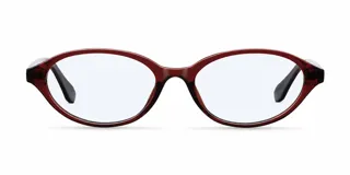 Lentes con protección de luz azul y filtro UV400, con montura de diseño ovalado en color marrón traslúcido.