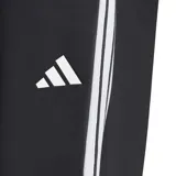 Pantalón de jogging Adidas Essentials French Terry Cuffed 3 Bandas, color gris oscuro, con cintura elástica ajustable con cordón, bolsillos laterales, puños acanalados y logo de la marca bordado en blanco.