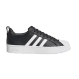 Championes adidas Court Low de color negro con las icónicas tres bandas laterales en blanco y puntera reforzada. Presentan una suela de plataforma blanca con el logo de la marca grabado en el lateral.