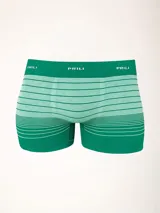 Boxer de microfibra verde con diseño de rayas horizontales y cintura elástica con la marca Prili.