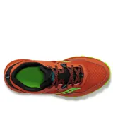 Championes de trail running Saucony Excursion TR16, color naranja con detalles en negro y verde.