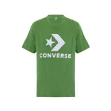 Remera verde de algodón con logo Converse Star Chevron estampado en blanco en el centro del pecho.