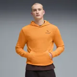 Buzo con capucha de algodón color naranja, con bolsillo frontal tipo canguro y logo de Puma y McLaren Racing bordado en el pecho.