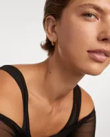 Aros de plata bañada en oro adornados con circonitas cúbicas multicolores.