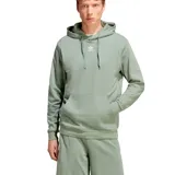 Canguro verde con capucha y logo Adidas bordado en el pecho.