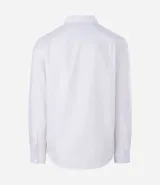 Camisa de corte regular confeccionada en microfibra, con cuello inglés, manga larga y cierre frontal abotonado. Presenta un diseño liso y minimalista, ideal para un estilo formal o de oficina.