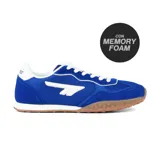 Championes Hi-Tec Darcy de cuero azul con detalles en blanco y suela de goma marrón.