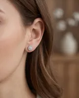 Aros abridores circulares de plata 925 con pavé de circonias incrustadas.