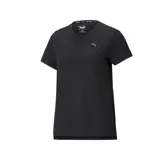 Remera deportiva Puma de mujer color gris jaspeado, de manga corta y cuello redondo. Cuenta con tecnología dryCELL para eliminar la humedad y mantenerte fresca y seca.