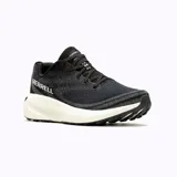 Championes de running Merrell modelo Morphlite, color negro con entresuela blanca. Diseñados para uso mixto en carretera y montaña, cuentan con empeine de jacquard, botín interno para mayor sujeción y suela de goma adherente para máxima tracción.