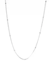 Cadena de plata 925 con eslabones tipo forcet y pequeñas esferas facetadas.