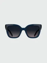 Lentes de sol Longchamp con armazón de acetato en tono marrón translúcido y cristales degradados.