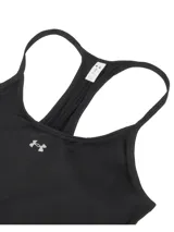Musculosa deportiva Under Armour de corte holgado, con diseño de espalda deportiva y tirantes con logo de la marca. Presenta un tejido ligero y transpirable con aberturas laterales en el bajo.