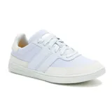 Championes Caterpillar Pause Retro Canvas color celeste con detalles en blanco. Confeccionados en lona y gamuza, con forro de malla de nylon y suela de goma.