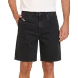 Bermuda de jean Volcom modelo Billow Denim Short, color negro, de corte holgado y diseño clásico con bolsillos frontales y traseros.