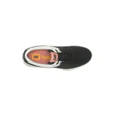 Zapatillas Caterpillar Watchful de cuero negro con detalles en blanco y suela chunky.