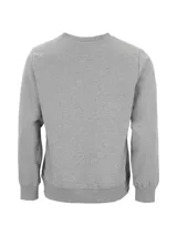 Buzo de cuello redondo en color gris melange, confeccionado en tejido french terry. Presenta un diseño minimalista con el logo de la marca estampado en pequeño sobre el pecho.