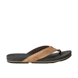 Ojotas Rip Curl Chiba Bloom Open Toe, base negra y tira marrón con perforaciones.