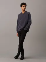 Pantalón de jean negro de corte slim straight.