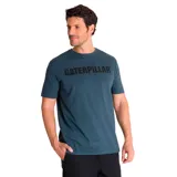 Remera de hombre color azul petróleo con logo de Caterpillar estampado en negro en el pecho. Corte clásico y mangas cortas.