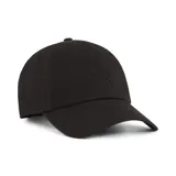 Gorra Puma ESS Dad Cap, color negro, con el logo de Puma bordado en el frente en el mismo tono.