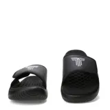Sandalias de hombre Tiffosi, color negro, tipo chancla con tira superior ajustable con velcro y plantilla anatómica texturizada.