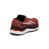 Championes de running Asics Gel-Cumulus 24 SE, modelo para hombre en color rojo coral y negro con suela blanca y amortiguación FF Blast.