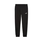 Pantalón de jogging negro de corte recto, con cintura elástica ajustable con cordón y puños elásticos. Logo de Puma estampado en blanco en la pierna izquierda.