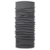 Cuello tubular Buff de lana merino color gris jaspeado. Ideal para proteger del frío en actividades al aire libre.
