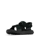 Sandalia deportiva Columbia modelo Konos Hiker, color negro, con dos bandas de ajuste con velcro y suela de caucho de alta tracción.