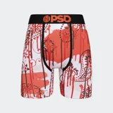Calzoncillos tipo bóxer con estampado de bandana oxidada y goteo. Cuenta con entrepierna de 7 pulgadas, bolsa MicroMesh sellada y transpirable, estiramiento en cuatro direcciones y costuras planas.