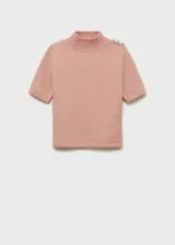 Jersey de punto de manga corta con cuello redondo y diseño recto.