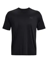 Remera deportiva de entrenamiento Under Armour, confeccionada en tejido de punto ultratranspirable y ligero con textura jaspeada. Presenta cuello redondo, mangas cortas, refuerzo en las axilas para mayor movilidad y bajo con forma para mayor cobertura.
