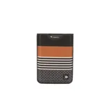 Billetera porta tarjetas Thread Sanders Magnet con diseño geométrico multicolor.